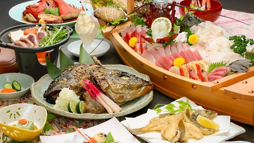 味と湯の宿 ニューとみよしで釣った魚使った夕食のイメージ