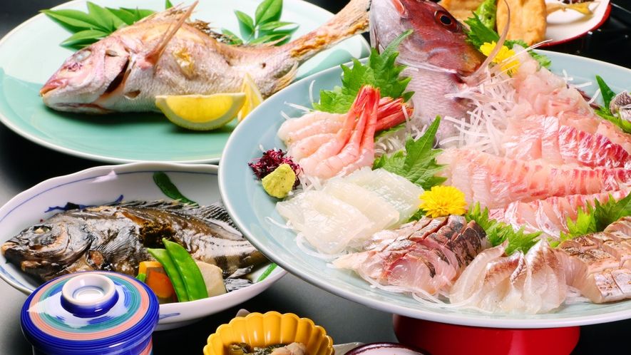 漁場の宿はっとり（美浜町日向）の海の幸コース