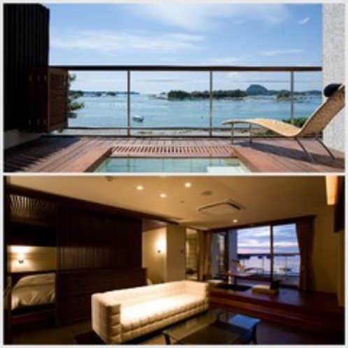 海のやすらぎ ホテル竜宮（上天草市）海を眺められる露天風呂つき客室