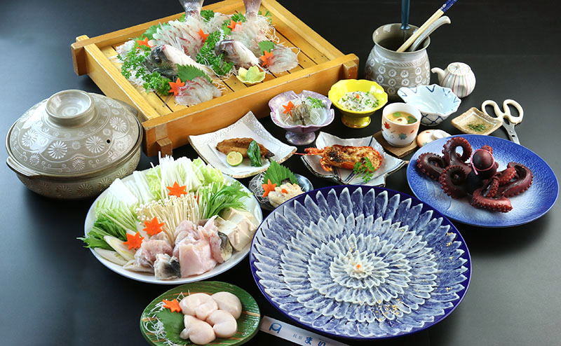 民宿まりんのふぐ、白子コース