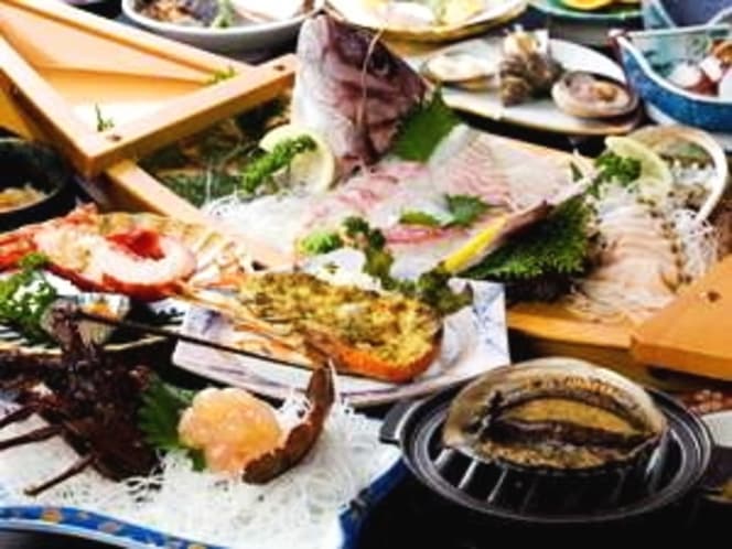 おくのせこの伊勢海老、鮑料理