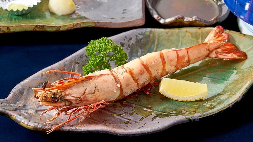 新和歌ロッジの天然足赤エビ料理