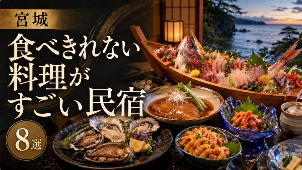 宮城で食べきれない料理がすごい民宿8選！ふかひれと舟盛りが美味しい宿