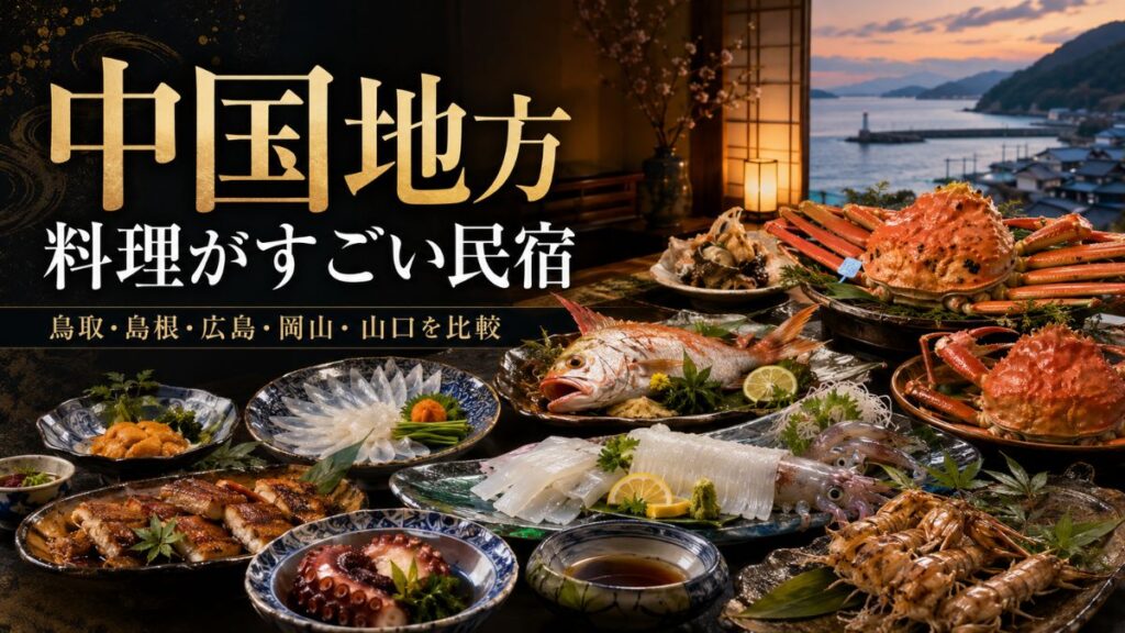 【中国地方】料理がすごい民宿はどの県がおすすめ？鳥取・島根・広島・岡山・山口を比較
