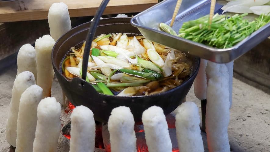 農家民宿 酒こし舞のきりたんぽ作り体験と手作りの田舎料理