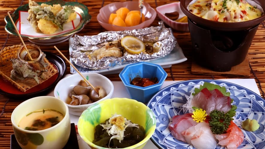 民宿七浦荘の手作り郷土料理