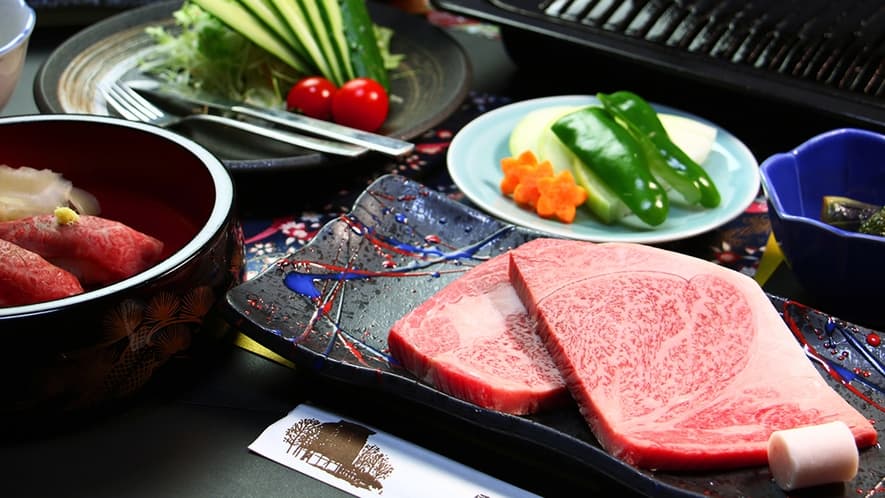 民宿おっきりの最高級を味わう前沢牛リブロース