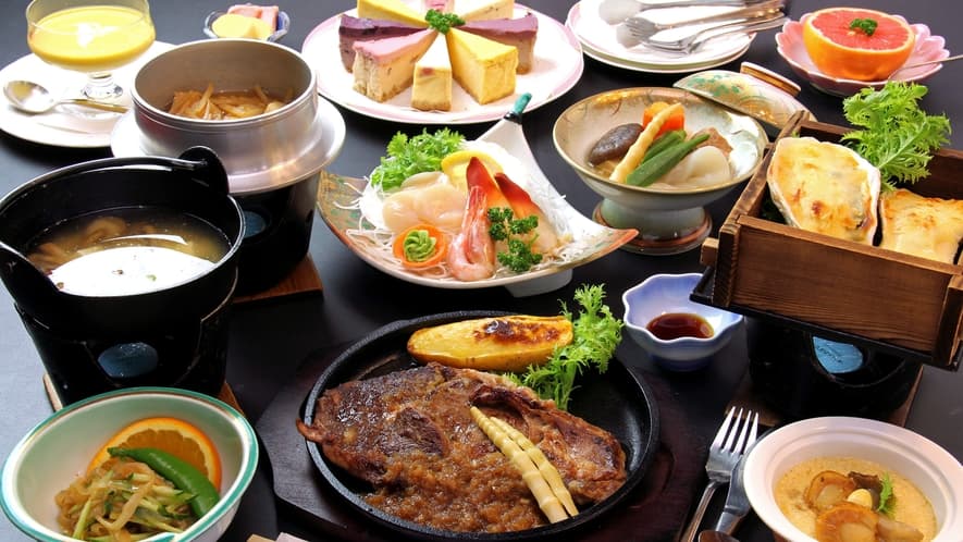 果実酒の宿木いちご荘の海鮮やお肉