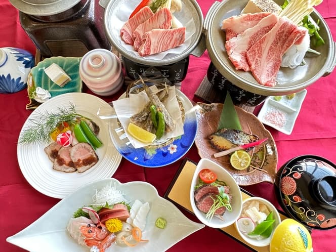丸徳のいばらき「高級和牛・常陸牛フルコース」すき焼き・ローストビーフ・陶板焼き・牛釜めし