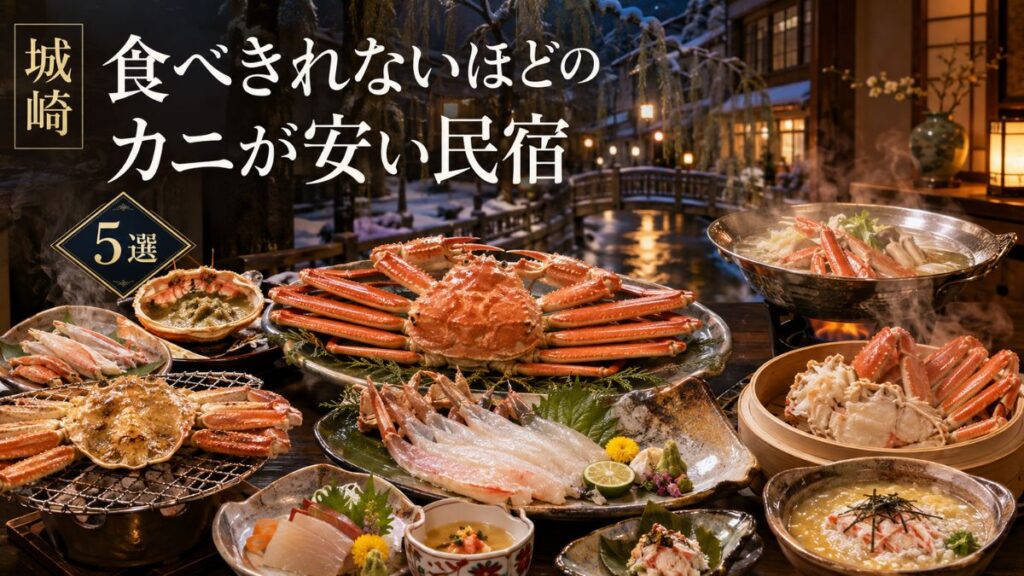 城崎で食べきれないほどのカニが安い民宿・旅館5選!料金と口コミ評価で比較