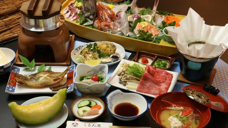 くるみ屋の旅館舟盛付き